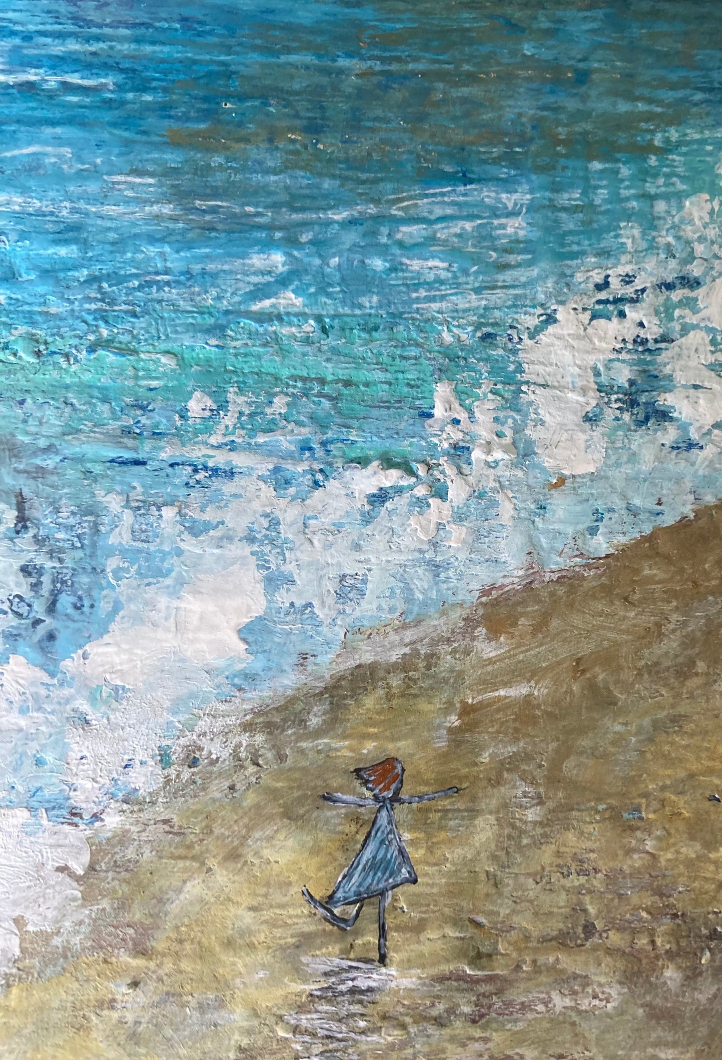 Healing Shore Framed Original Semi Abstract Seascape