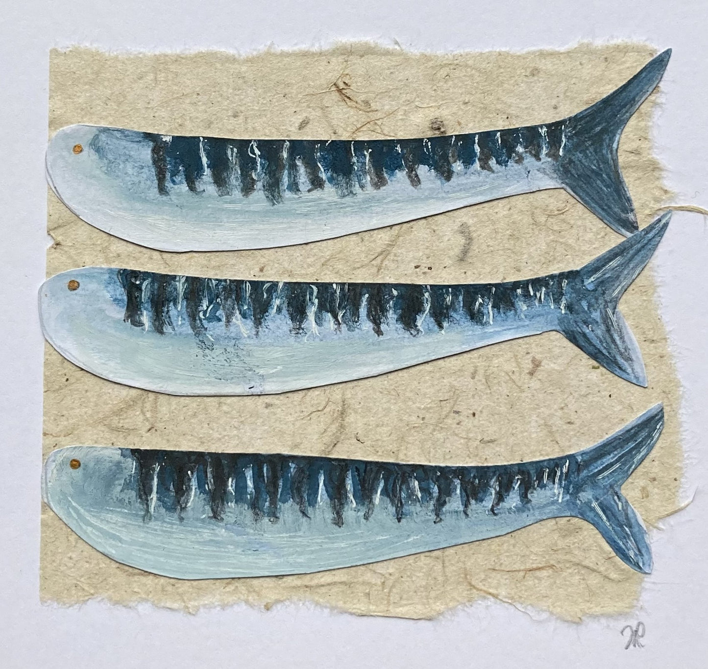 Three Mackerel - Cornish Art Printed Card