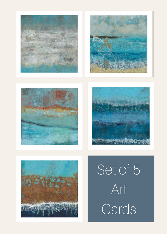 Set of 5 Coastal Art Greeting Cards - Inspired by Original Abstract Seascapes