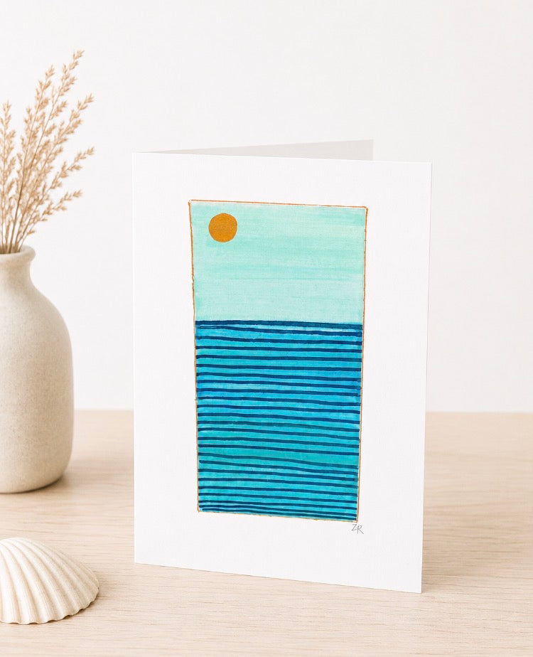 Original Hand Painted Greeting Card - Calm on the Horizon