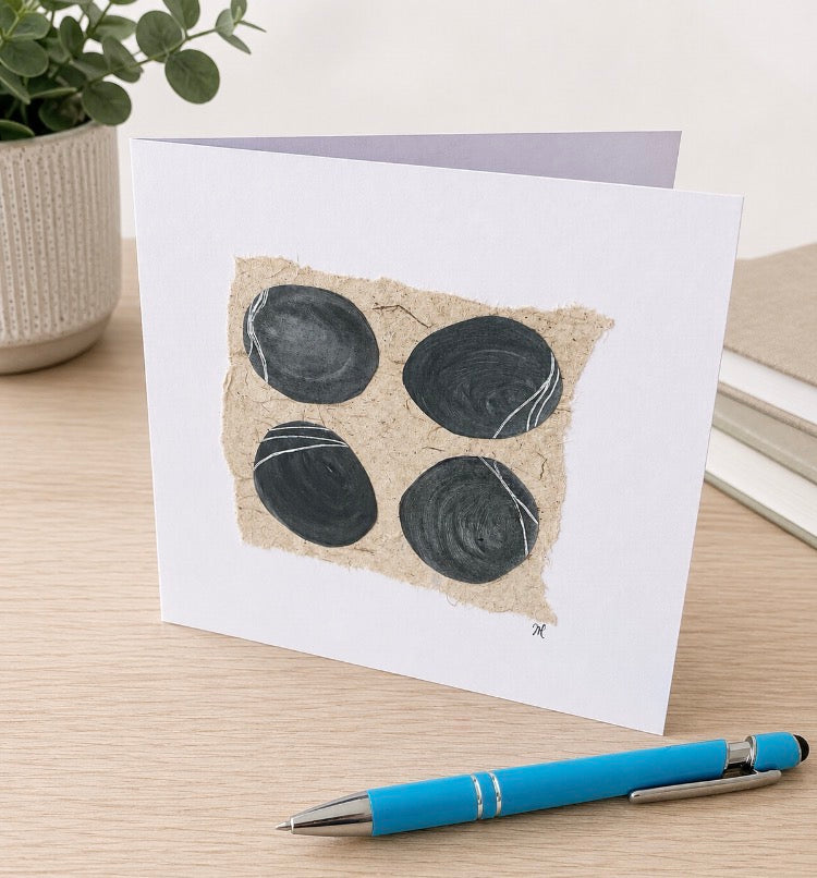Cornish Pebbles - Cornish Art Printed Greeting Card