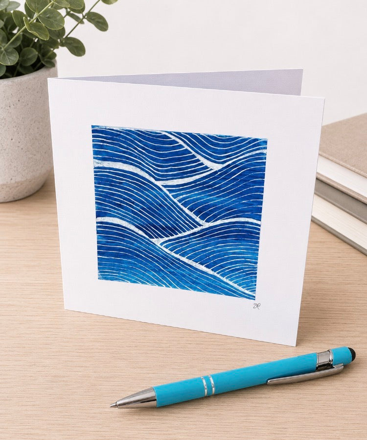 Original Hand Painted Greeting Cards - Waves