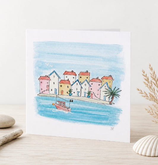 Original Hand Painted Greeting Card - Cornish Cottages (7)