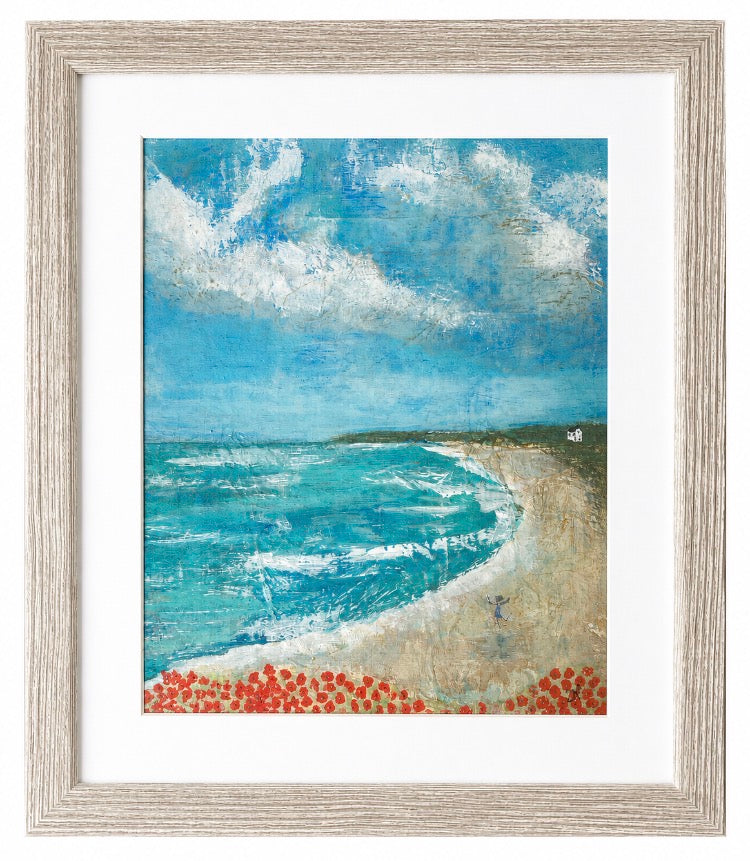 Run to the Sea Framed Original Semi Abstract Seascape