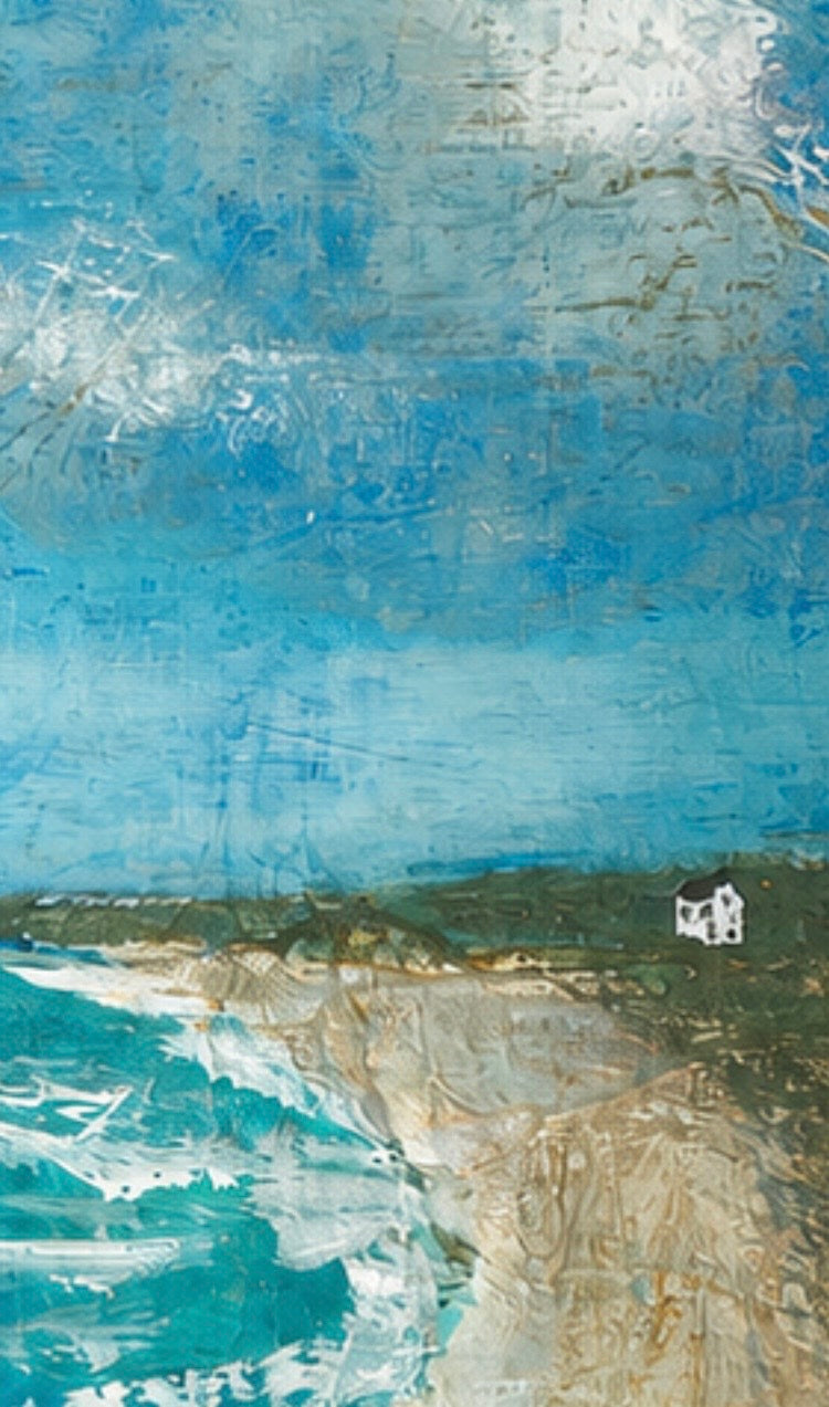Run to the Sea Framed Original Semi Abstract Seascape