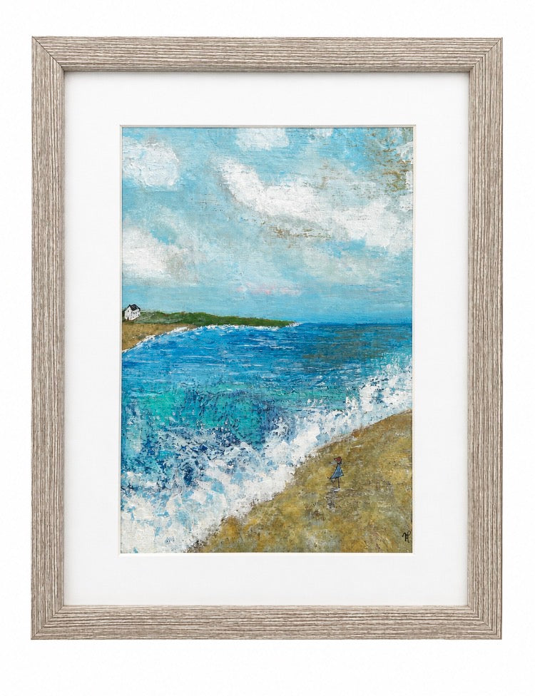 Healing Shore Framed Original Semi Abstract Seascape
