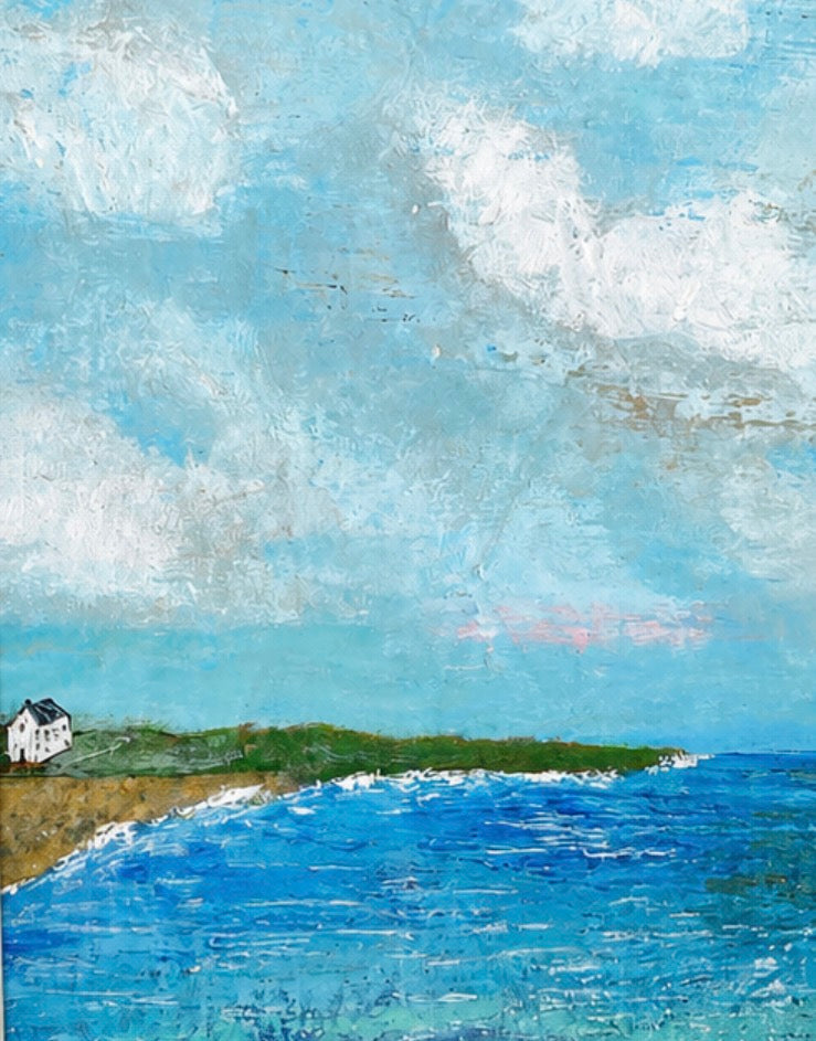 Healing Shore Framed Original Semi Abstract Seascape