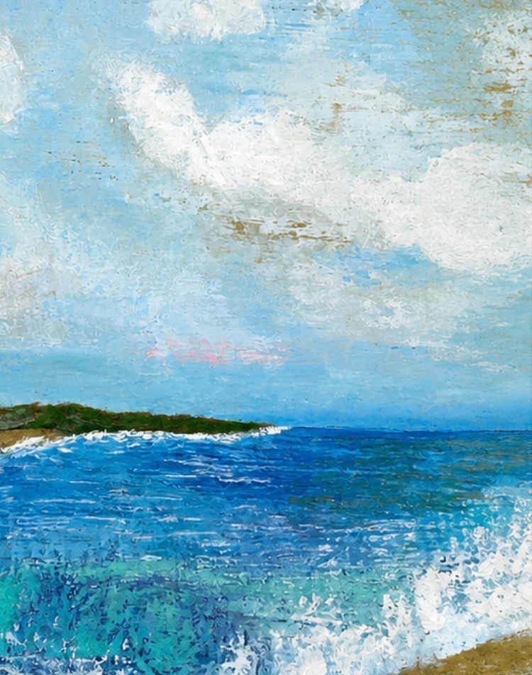 Healing Shore Framed Original Semi Abstract Seascape