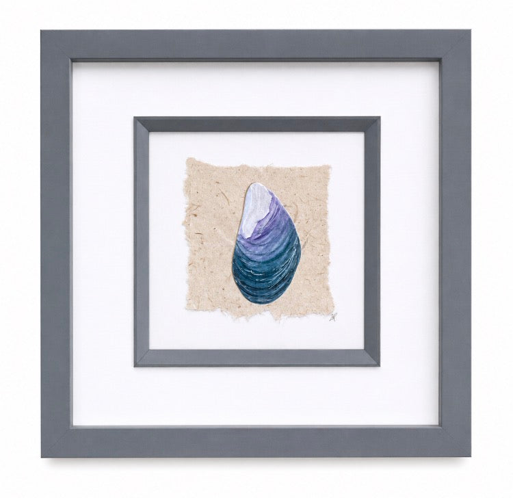 Cornish Mussel Mixed Media Framed Original