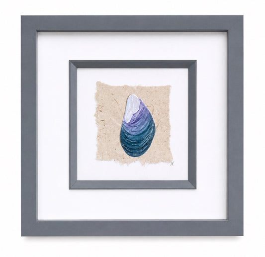 Cornish Mussel Mixed Media Framed Original