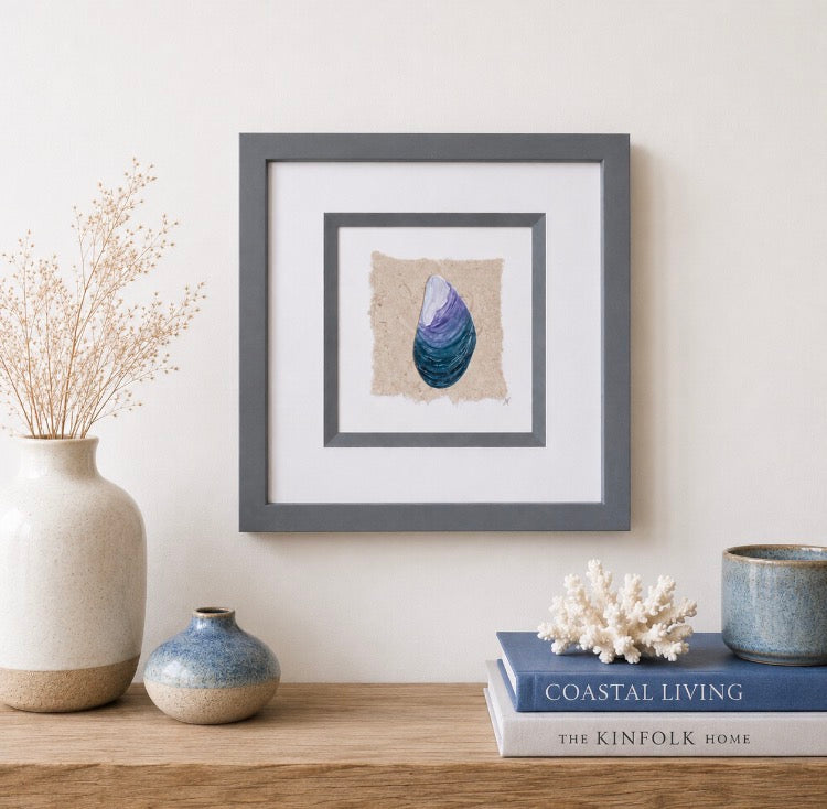 Cornish Mussel Mixed Media Framed Original