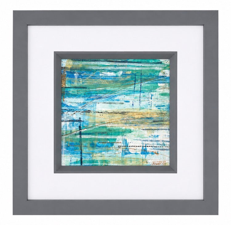 Tidal Echoes Abstract Mixed Media Framed Original
