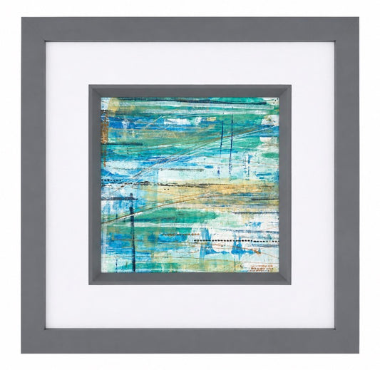Tidal Echoes Abstract Mixed Media Framed Original