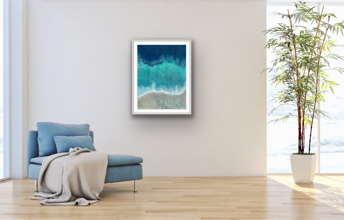 'Cornish Shore' Abstract Seascape Fine Art Giclee Print
