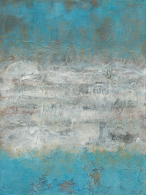 'Turquoise and Gold Ocean Dream' Abstract Seascape Fine Art Giclee Print